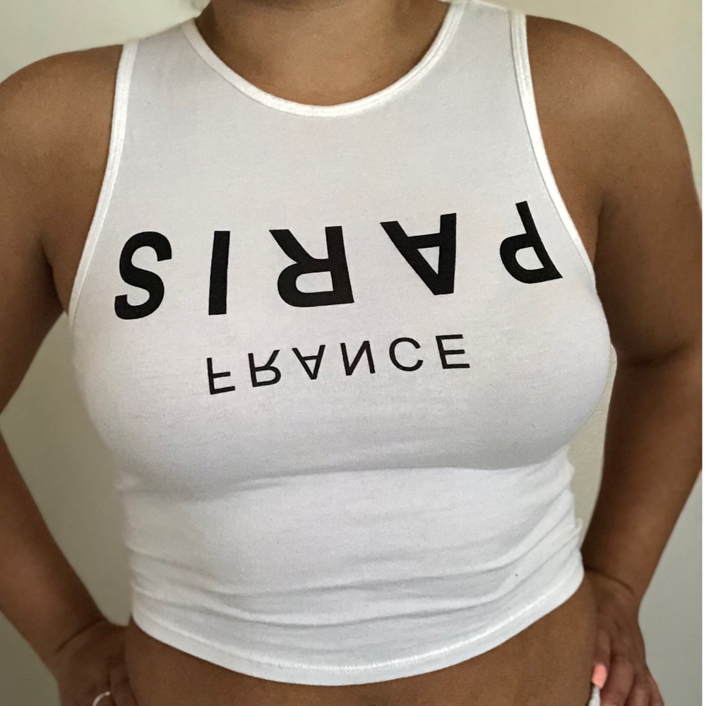 White Paris Crop Top